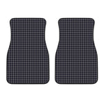 Navy Tattersall Pattern Print Front Car Floor Mats