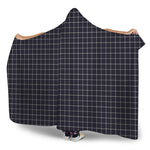Navy Tattersall Pattern Print Hooded Blanket