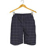 Navy Tattersall Pattern Print Men's Shorts