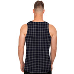 Navy Tattersall Pattern Print Men's Tank Top