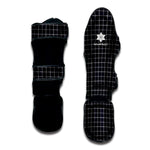 Navy Tattersall Pattern Print Muay Thai Shin Guard