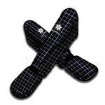 Navy Tattersall Pattern Print Muay Thai Shin Guard