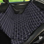 Navy Tattersall Pattern Print Pet Car Back Seat Cover