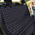 Navy Tattersall Pattern Print Pet Car Back Seat Cover