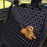 Navy Tattersall Pattern Print Pet Car Back Seat Cover