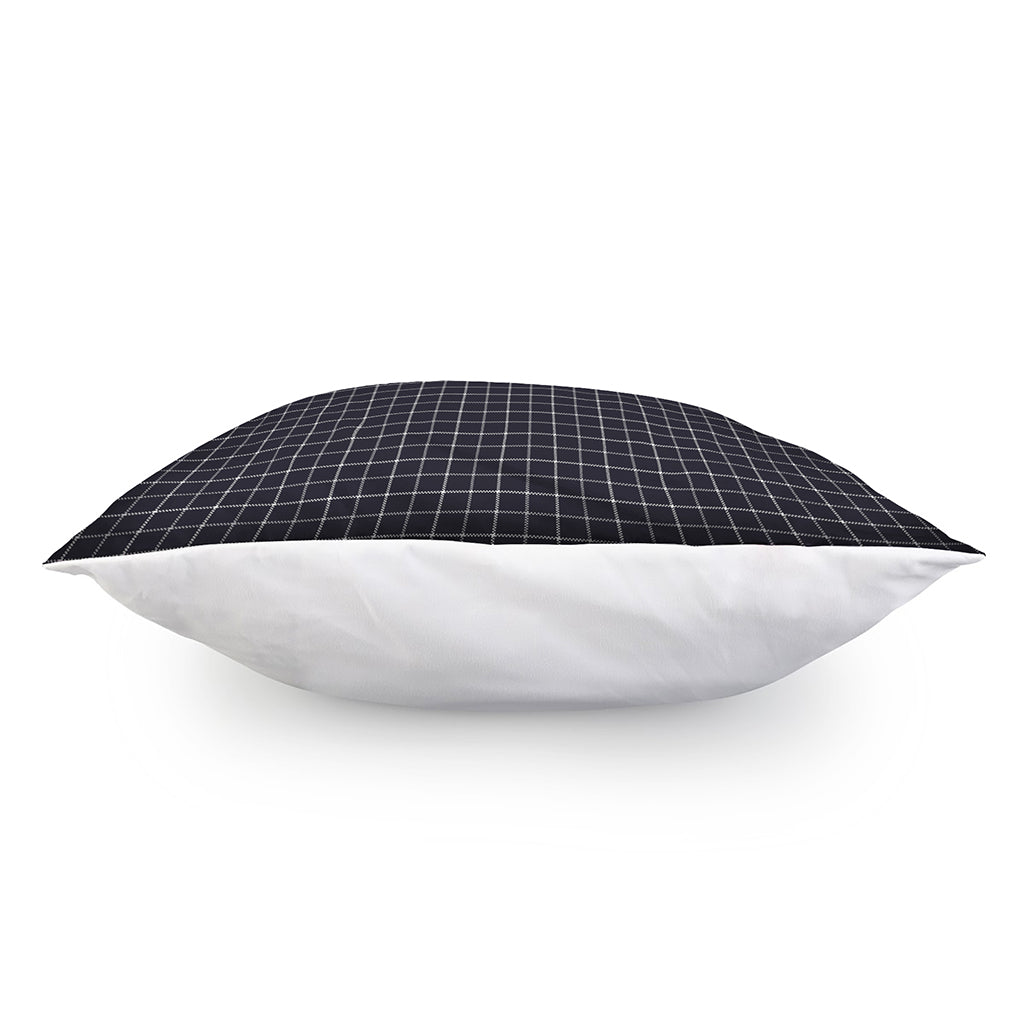Navy Tattersall Pattern Print Pillow Cover