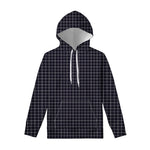 Navy Tattersall Pattern Print Pullover Hoodie