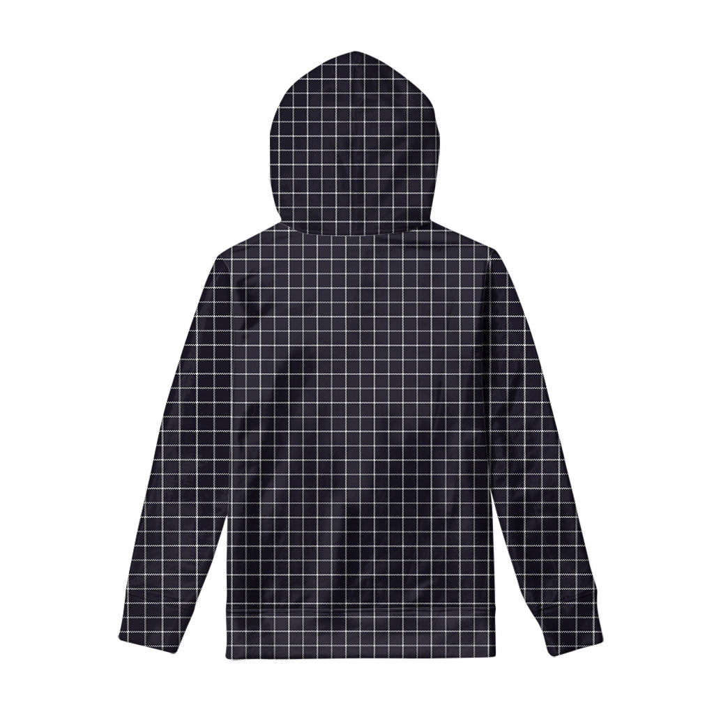 Navy Tattersall Pattern Print Pullover Hoodie