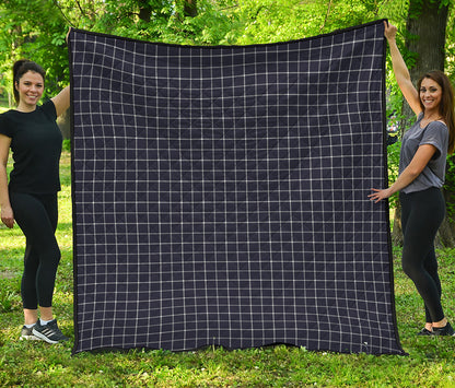 Navy Tattersall Pattern Print Quilt