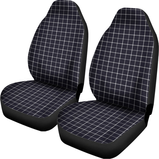 Navy Tattersall Pattern Print Universal Fit Car Seat Covers