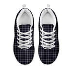 Navy Tattersall Pattern Print White Sneakers