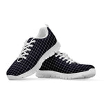 Navy Tattersall Pattern Print White Sneakers