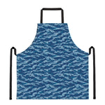Navy Tiger Stripe Camo Pattern Print Apron