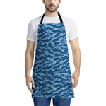 Navy Tiger Stripe Camo Pattern Print Apron