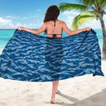 Navy Tiger Stripe Camo Pattern Print Beach Sarong Wrap