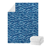 Navy Tiger Stripe Camo Pattern Print Blanket