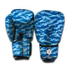 Navy Tiger Stripe Camo Pattern Print Boxing Gloves