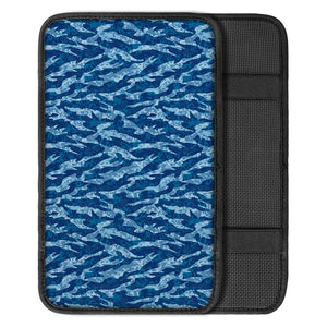 Navy Tiger Stripe Camo Pattern Print Car Center Console Cover