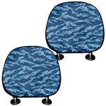 Navy Tiger Stripe Camo Pattern Print Car Headrest Covers