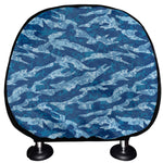 Navy Tiger Stripe Camo Pattern Print Car Headrest Covers