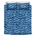 Navy Tiger Stripe Camo Pattern Print Duvet Cover Bedding Set