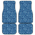 Navy Tiger Stripe Camo Pattern Print Front and Back Car Floor Mats