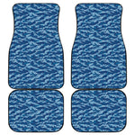 Navy Tiger Stripe Camo Pattern Print Front and Back Car Floor Mats