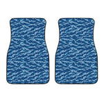 Navy Tiger Stripe Camo Pattern Print Front Car Floor Mats