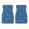 Navy Tiger Stripe Camo Pattern Print Front Car Floor Mats