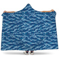 Navy Tiger Stripe Camo Pattern Print Hooded Blanket