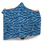 Navy Tiger Stripe Camo Pattern Print Hooded Blanket