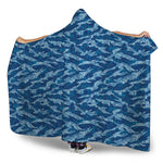Navy Tiger Stripe Camo Pattern Print Hooded Blanket