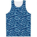 Navy Tiger Stripe Camo Pattern Print Men's Tank Top