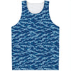 Navy Tiger Stripe Camo Pattern Print Men's Tank Top