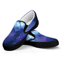 Nebula Space Print Black Slip On Sneakers