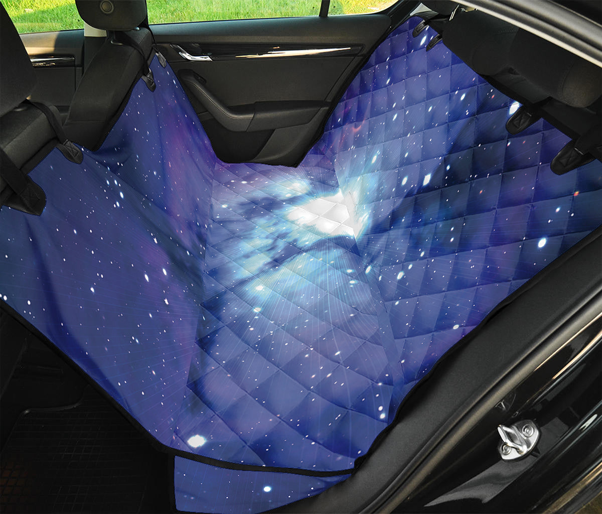 Nebula Space Print Pet Car Back Seat Cover