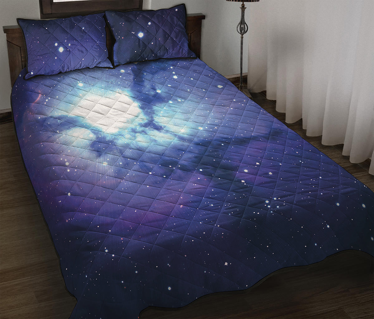 Nebula Space Print Quilt Bed Set