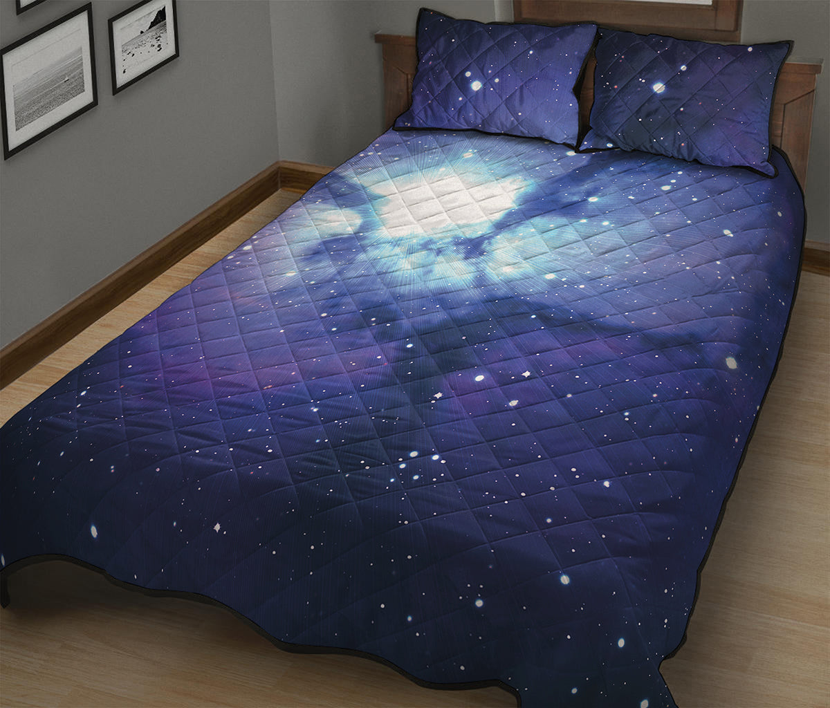 Nebula Space Print Quilt Bed Set