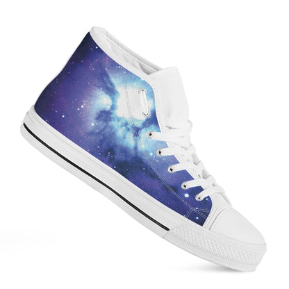 Nebula Space Print White High Top Shoes