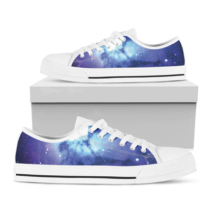 Nebula Space Print White Low Top Shoes