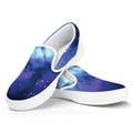Nebula Space Print White Slip On Sneakers