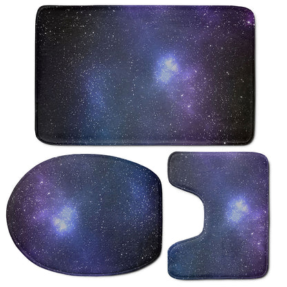 Nebula Universe Galaxy Deep Space Print 3 Piece Bath Mat Set