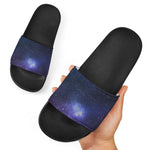 Nebula Universe Galaxy Deep Space Print Black Slide Sandals