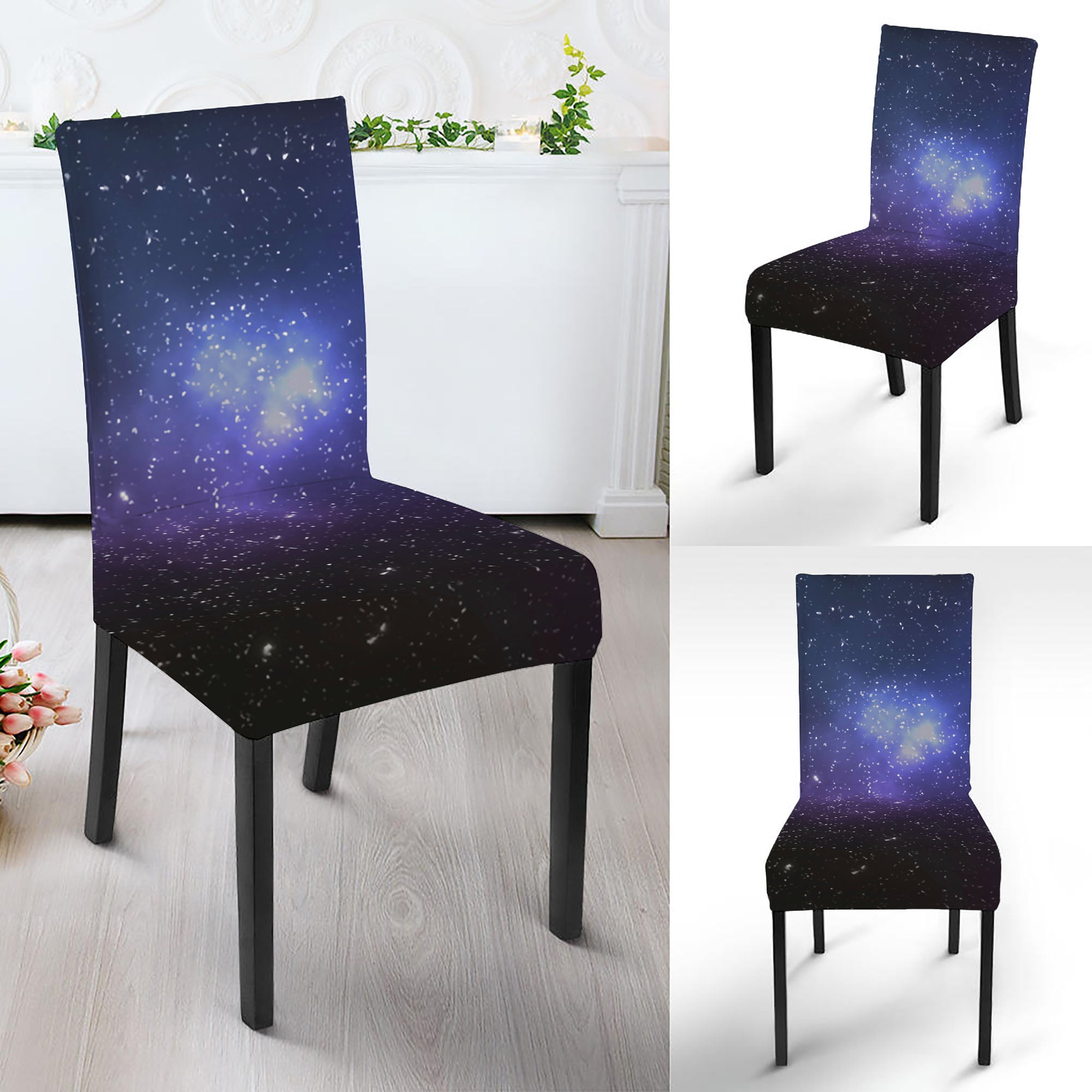 Nebula Universe Galaxy Deep Space Print Dining Chair Slipcover