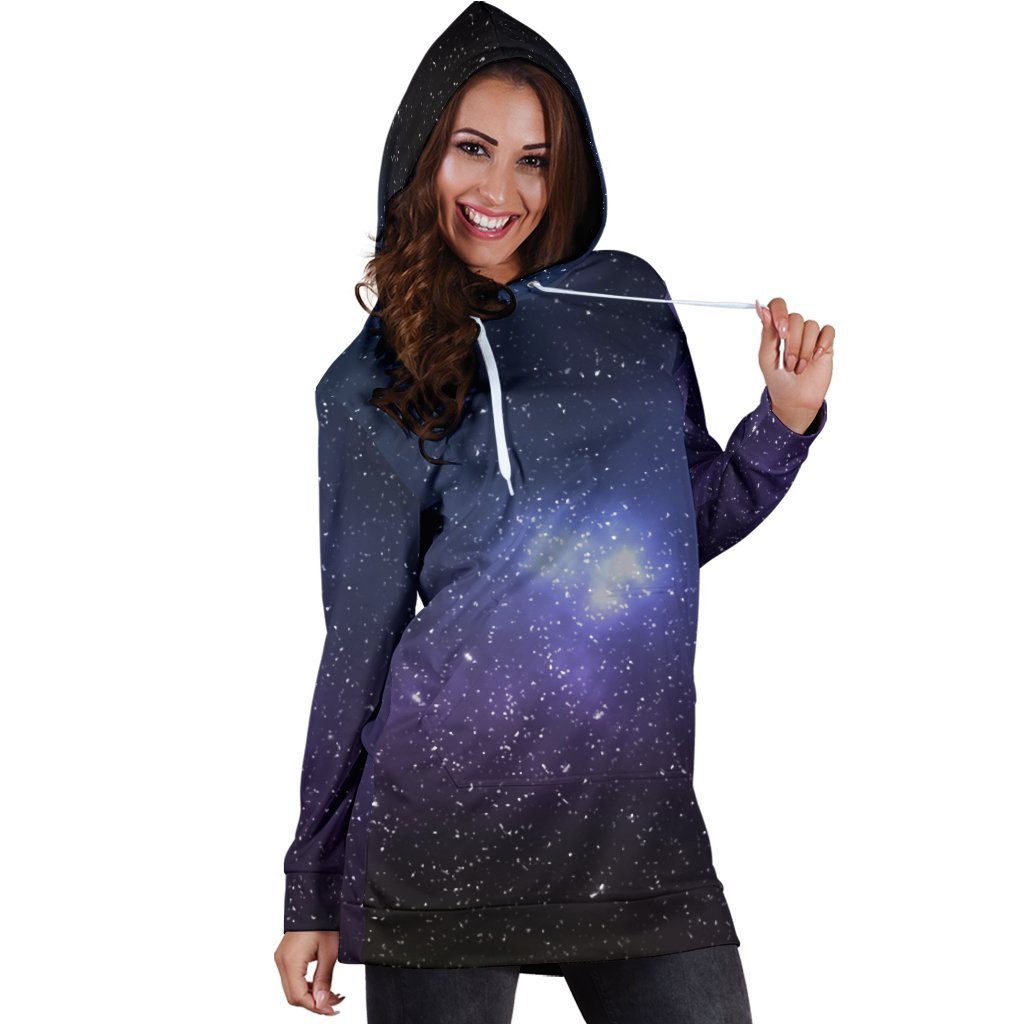 Nebula Universe Galaxy Deep Space Print Hoodie Dress GearFrost