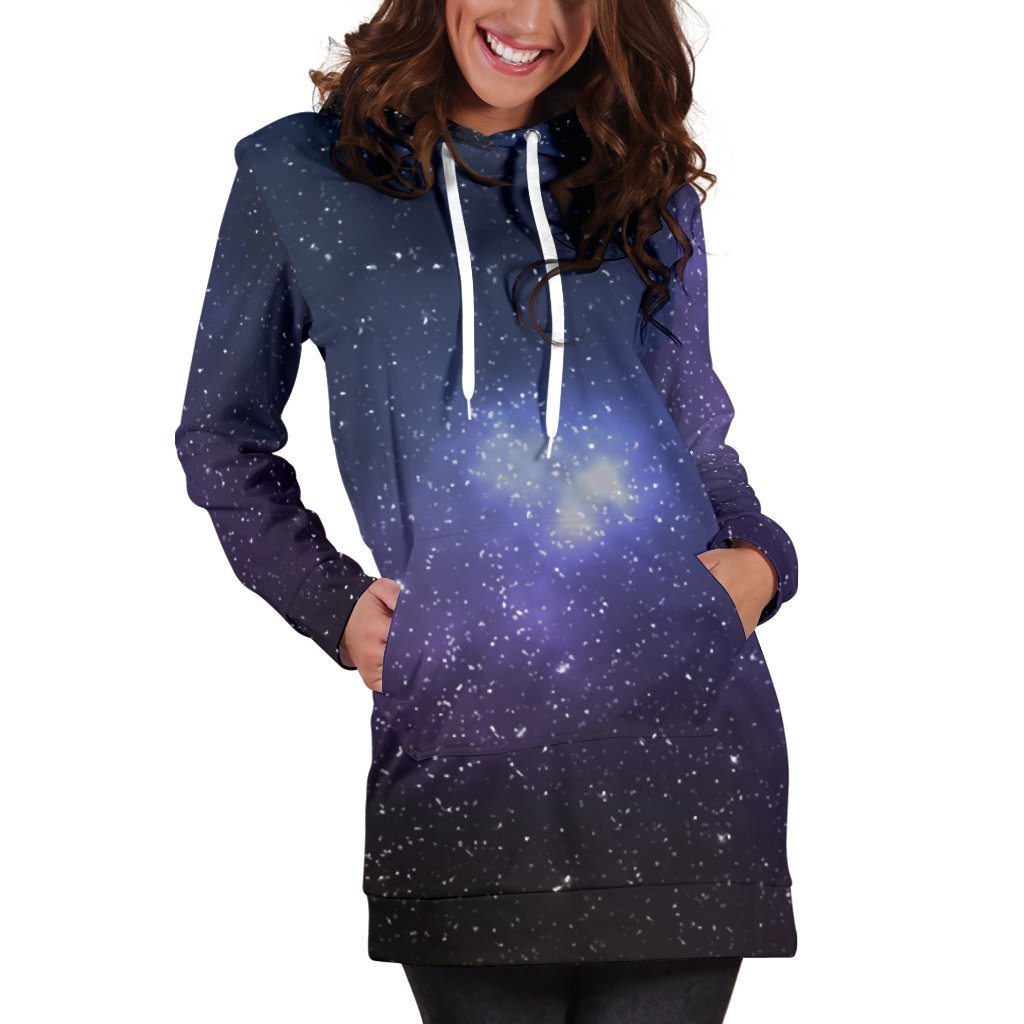 Nebula Universe Galaxy Deep Space Print Hoodie Dress GearFrost