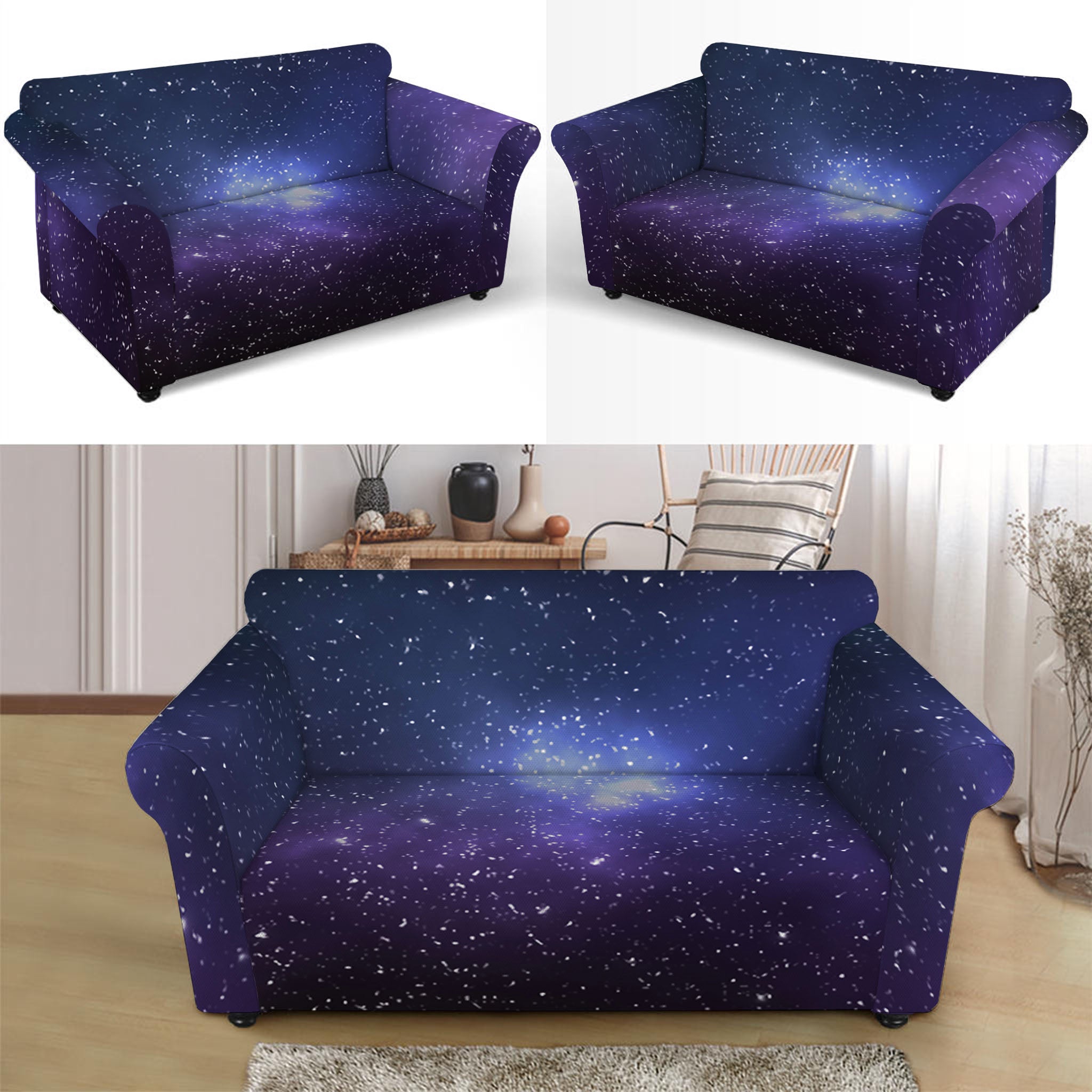 Nebula Universe Galaxy Deep Space Print Loveseat Slipcover