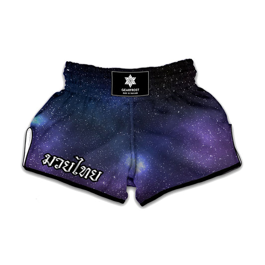 Nebula Universe Galaxy Deep Space Print Muay Thai Boxing Shorts