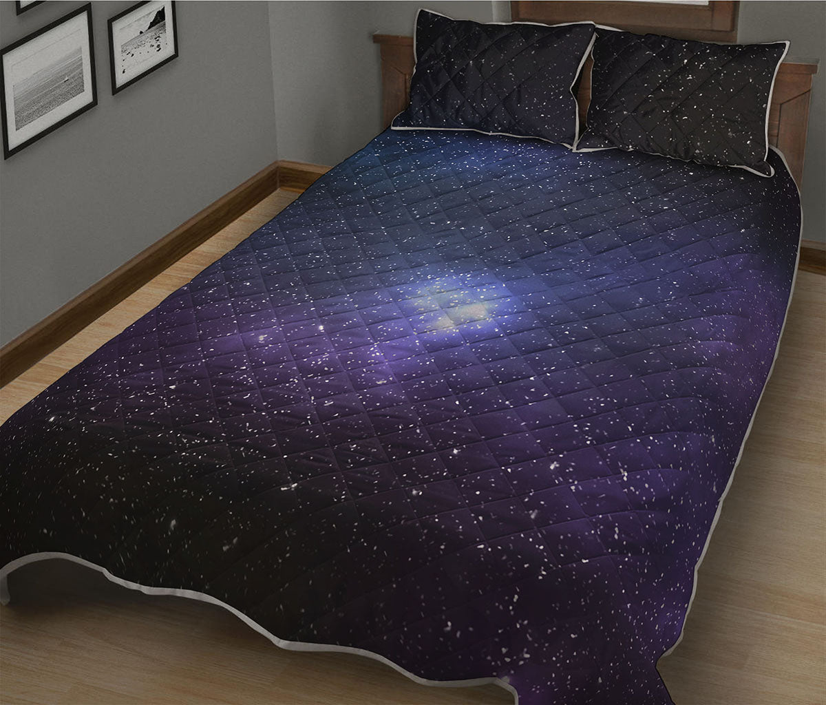 Nebula Universe Galaxy Deep Space Print Quilt Bed Set