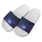 Nebula Universe Galaxy Deep Space Print White Slide Sandals